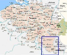 carte de Belgique en anglais