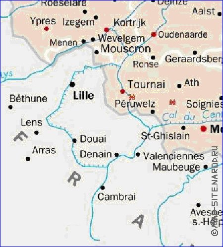 carte de Belgique en anglais