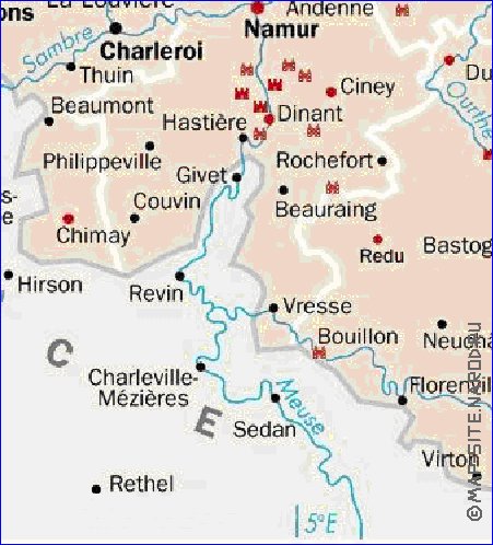 carte de Belgique en anglais