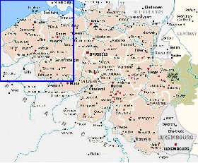 carte de Belgique en anglais