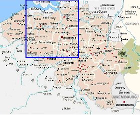 carte de Belgique en anglais