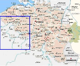 carte de Belgique en anglais