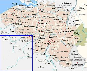 carte de Belgique en anglais