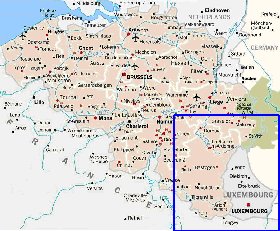 carte de Belgique en anglais