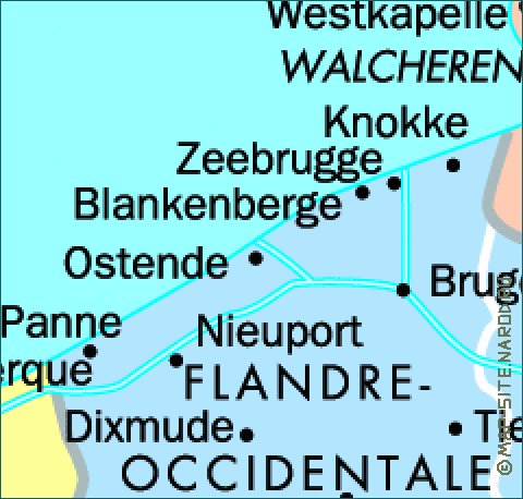 mapa de Belgica em frances