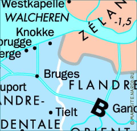 mapa de Belgica em frances