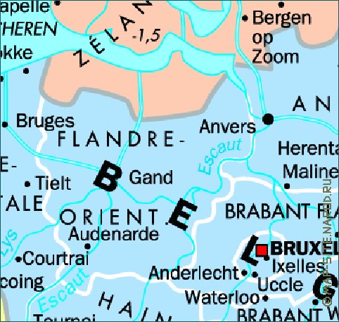 mapa de Belgica em frances