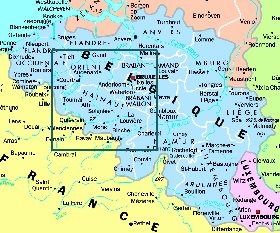 mapa de Belgica em frances