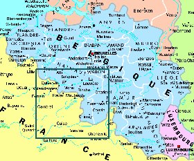 mapa de Belgica em frances