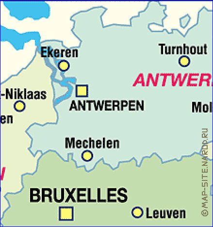 carte de Belgique en allemand