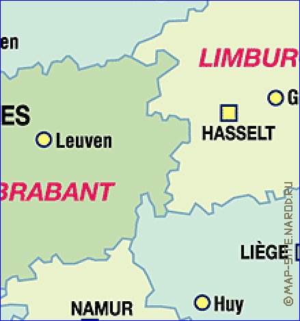 carte de Belgique en allemand