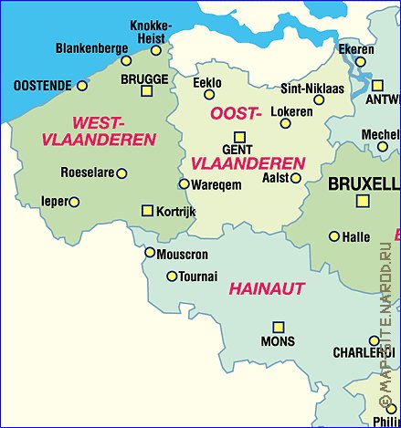 carte de Belgique en allemand