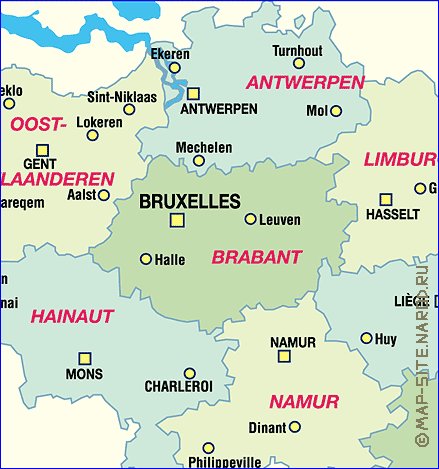 carte de Belgique en allemand