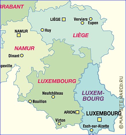 carte de Belgique en allemand