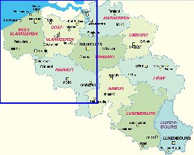 carte de Belgique en allemand