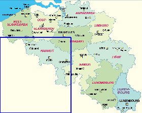 mapa de Belgica em alemao