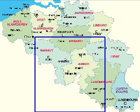 mapa de Belgica em alemao