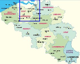 carte de Belgique en allemand