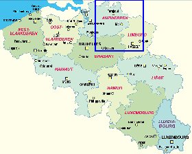 mapa de Belgica em alemao