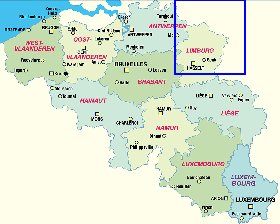 mapa de Belgica em alemao