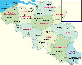 mapa de Belgica em alemao