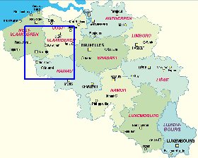 carte de Belgique en allemand