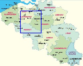 carte de Belgique en allemand