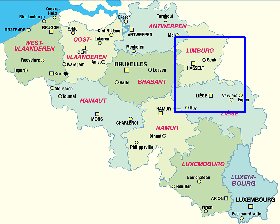 mapa de Belgica em alemao