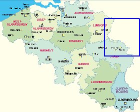 mapa de Belgica em alemao