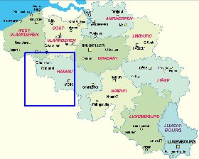 mapa de Belgica em alemao