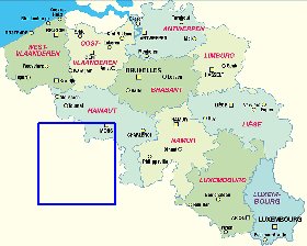 carte de Belgique en allemand