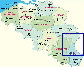 carte de Belgique en allemand