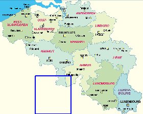 carte de Belgique en allemand