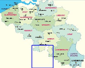 mapa de Belgica em alemao