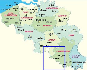 mapa de Belgica em alemao