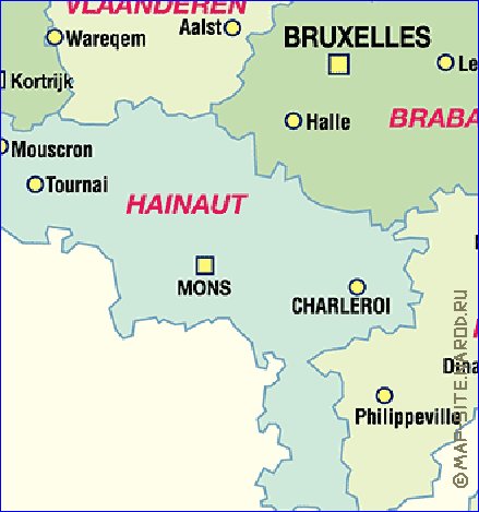 carte de Belgique en allemand