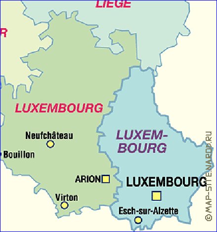 carte de Belgique en allemand