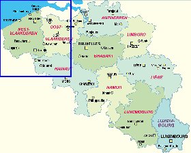 mapa de Belgica em alemao