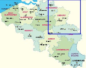 mapa de Belgica em alemao