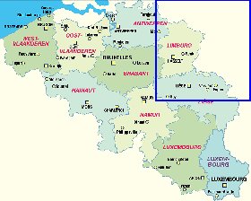 mapa de Belgica em alemao