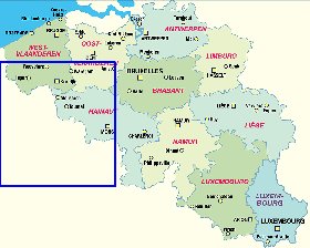 mapa de Belgica em alemao