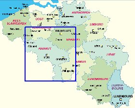 mapa de Belgica em alemao