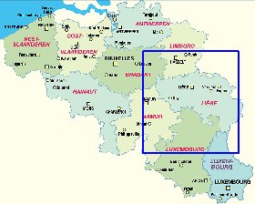 mapa de Belgica em alemao