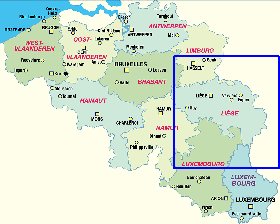 mapa de Belgica em alemao