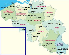 mapa de Belgica em alemao