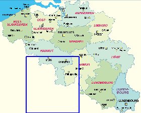 mapa de Belgica em alemao