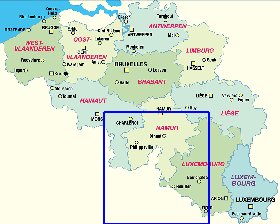 mapa de Belgica em alemao