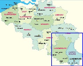 carte de Belgique en allemand