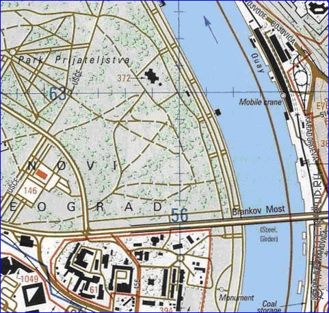 carte de Belgrade en anglais