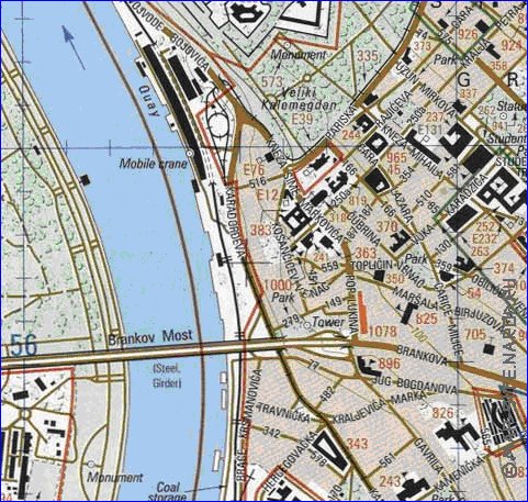 carte de Belgrade en anglais